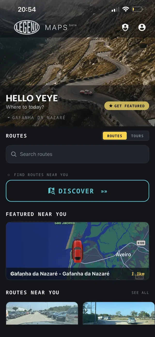 Legend Maps home โ featured and nearby driving routes